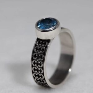 Ring Gallery met blauwe Topaas - Afbeelding 2