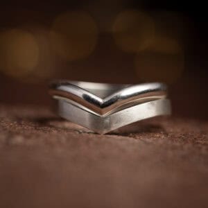 Dubbele v-ring zilver